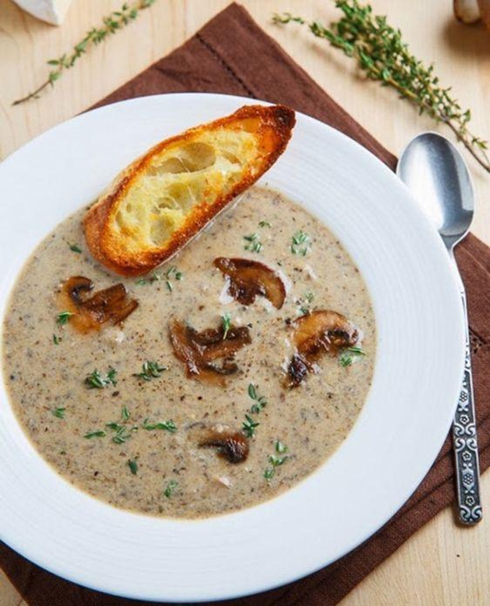 Roasted Mushroom and Brie Soup