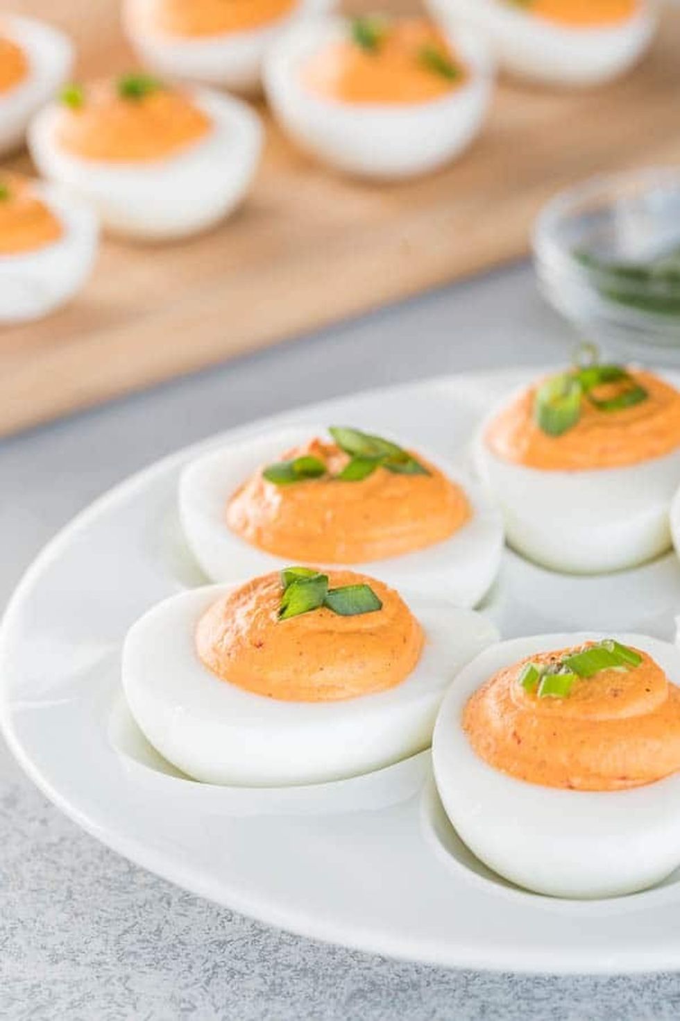 Roasted Red Pepper Deviled Eggs