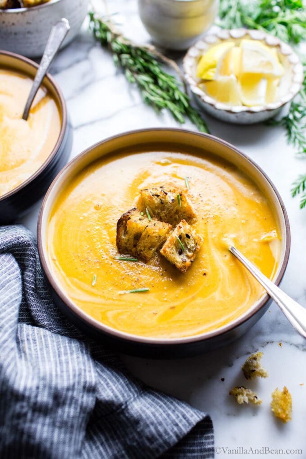 Roasted Sweet Potato and Carrot Soup