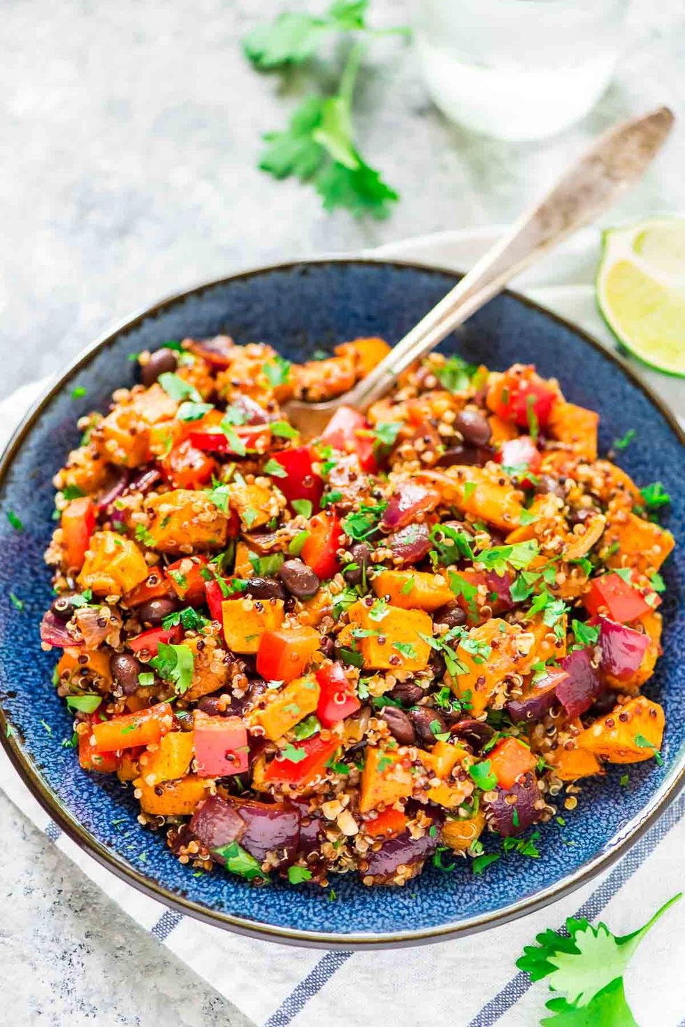 Roasted Sweet Potato + Quinoa + Black Bean Salad