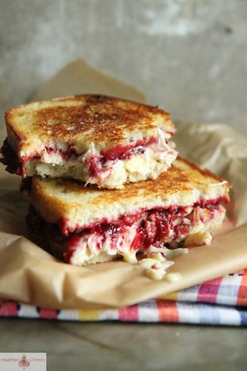 Roasted Turkey, Cranberry and Brie Grilled Cheese