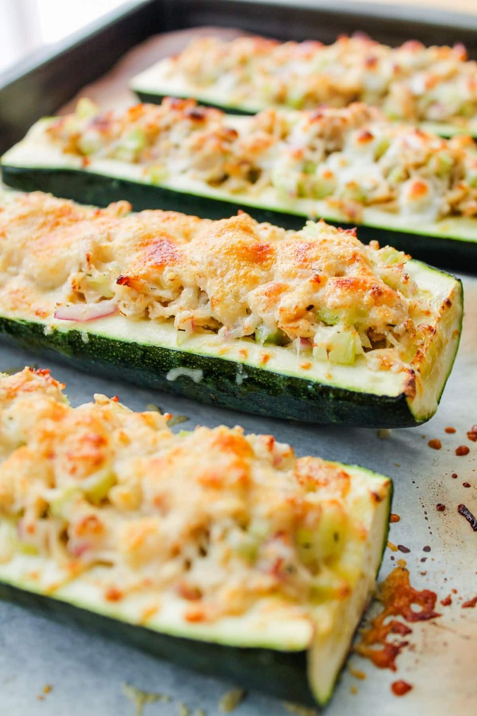 Roasted Zucchini Tuna Melts