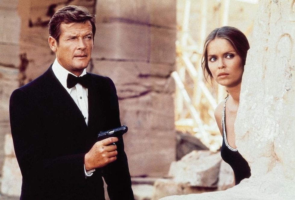 Roger Moore and Barbara Bach in The Spy Who Loved Me