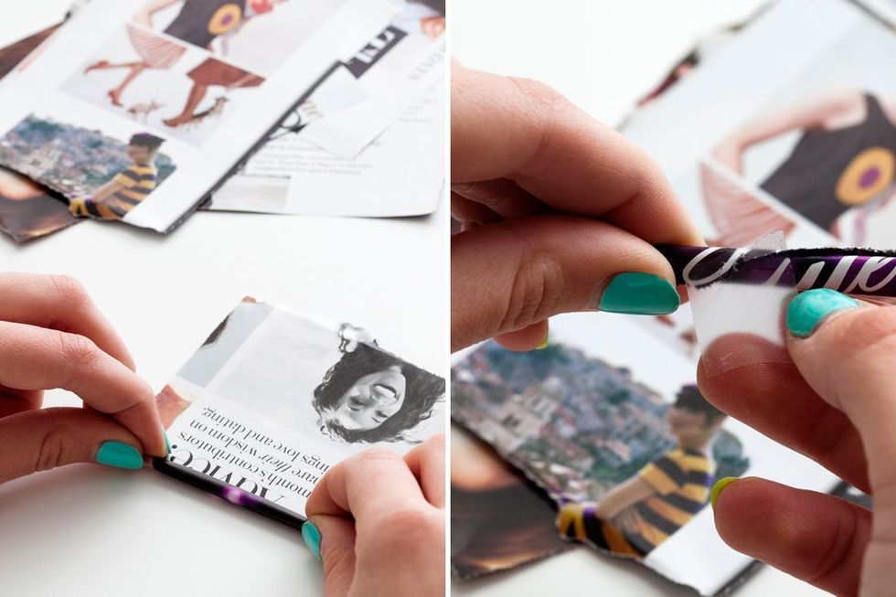 roll the pages of the magazines for this magazine wall art