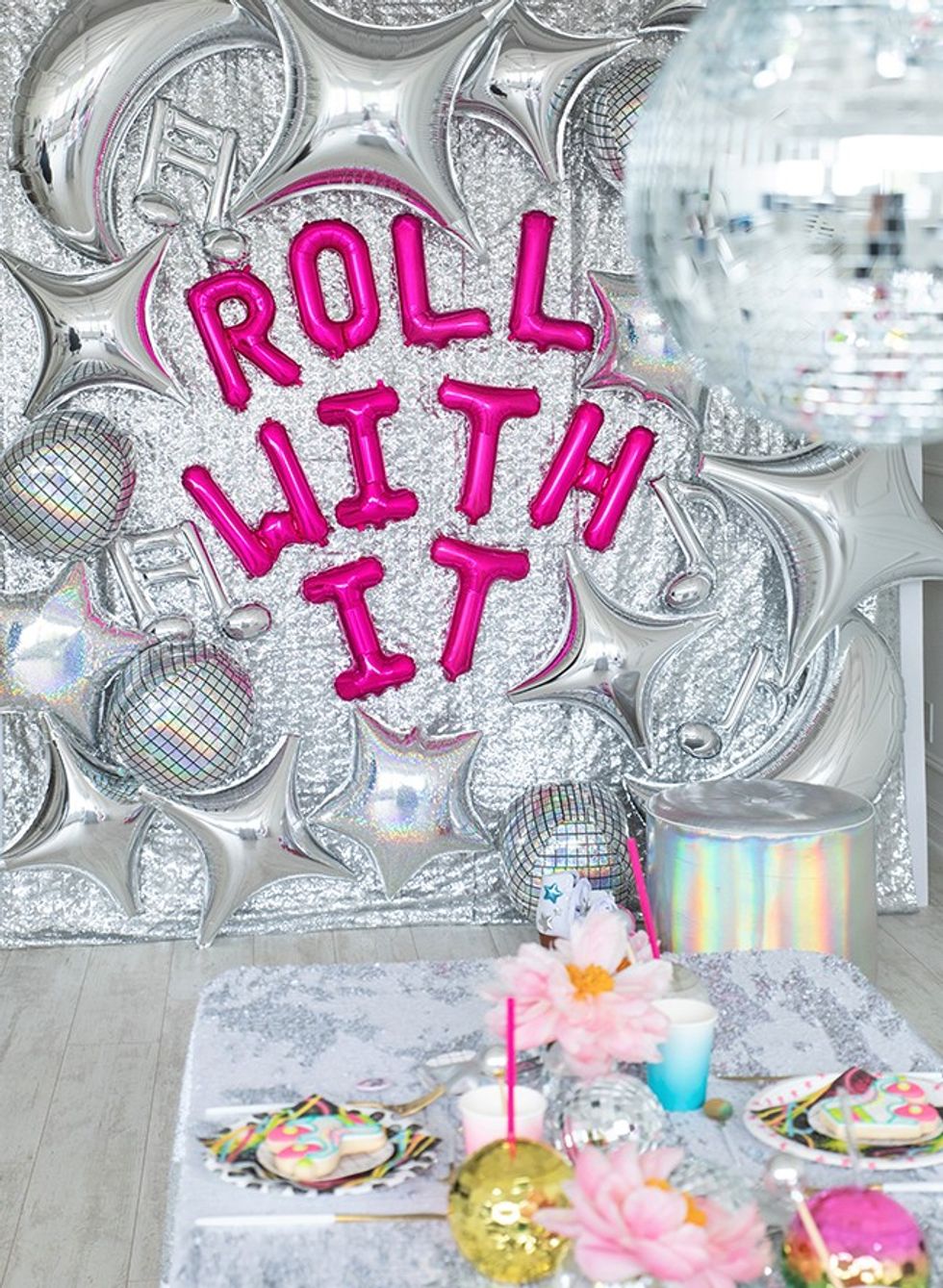 roller disco bridal shower theme
