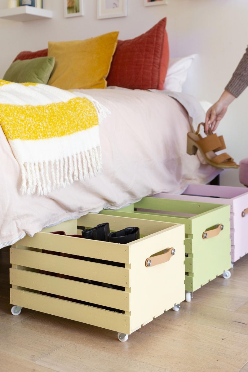 rolling carts underneath the bed