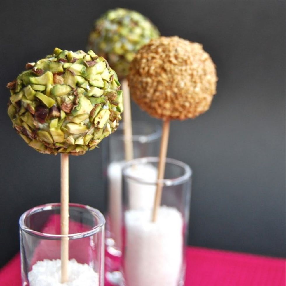 Roquefort Lollipops With Grapes and Pistachios