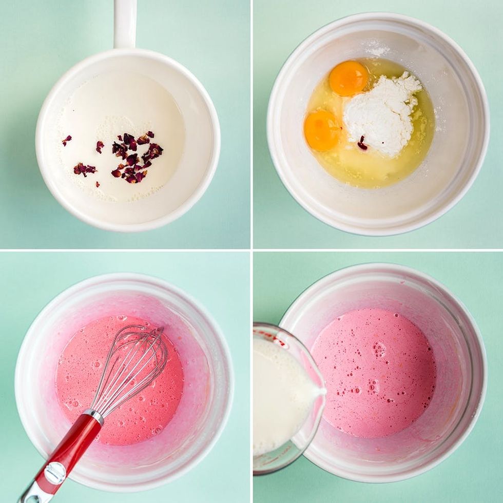 Rose pastry cream steps