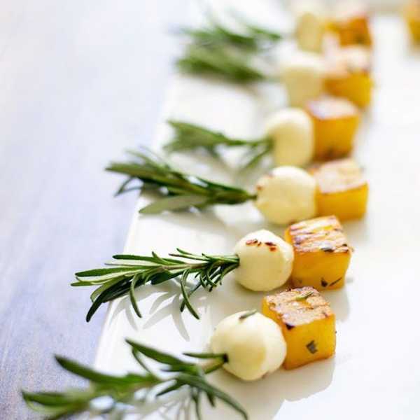 Rosemary Pineapple Mozzarella Bites