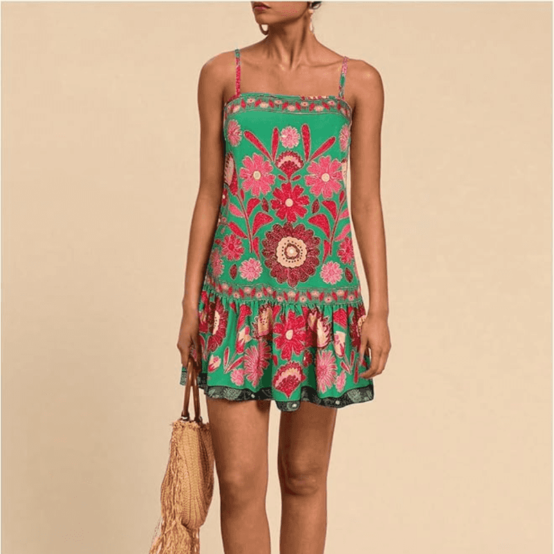 knee length dresses for ladies PRETTYGARDEN Women's Summer Floral Midi Dress Cap Sleeve V Neck Ruffle main image 0
