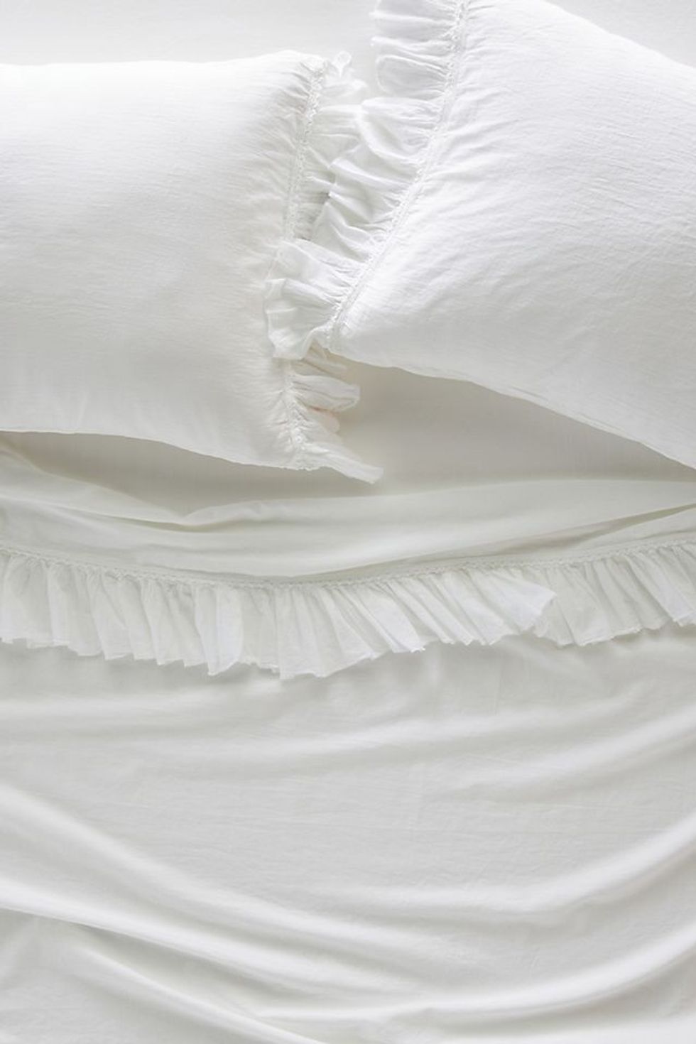 Ruffled Organic Spa Sateen Sheet Set