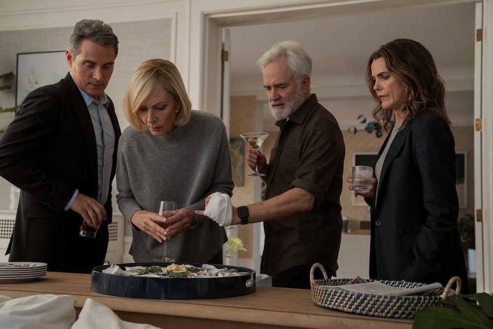 Rufus Sewell, Allison Janney, Bradley Whitford, Keri Russell in 'The Diplomat' season 3