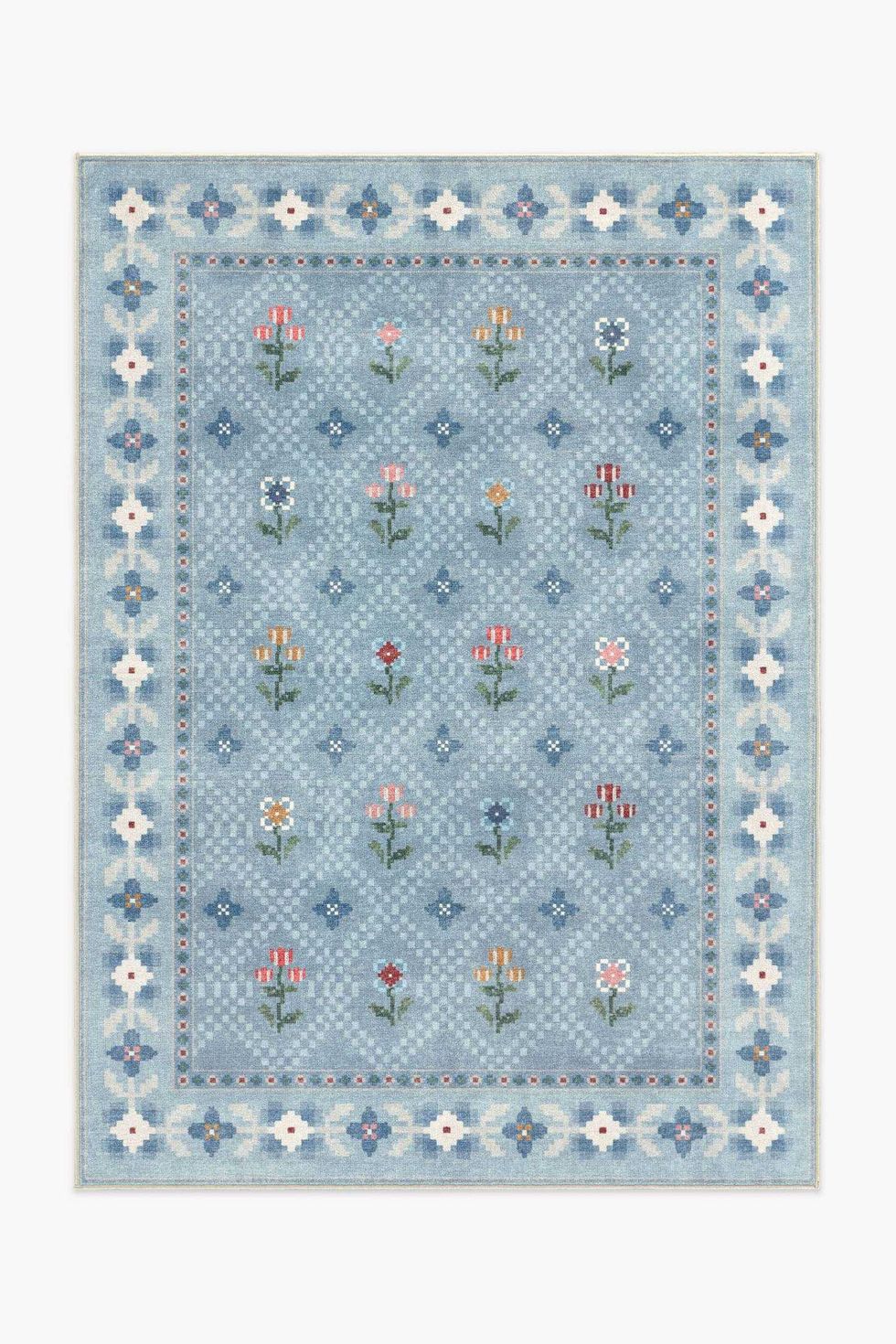 Ruggable Washable Folk Floral Ella Rug