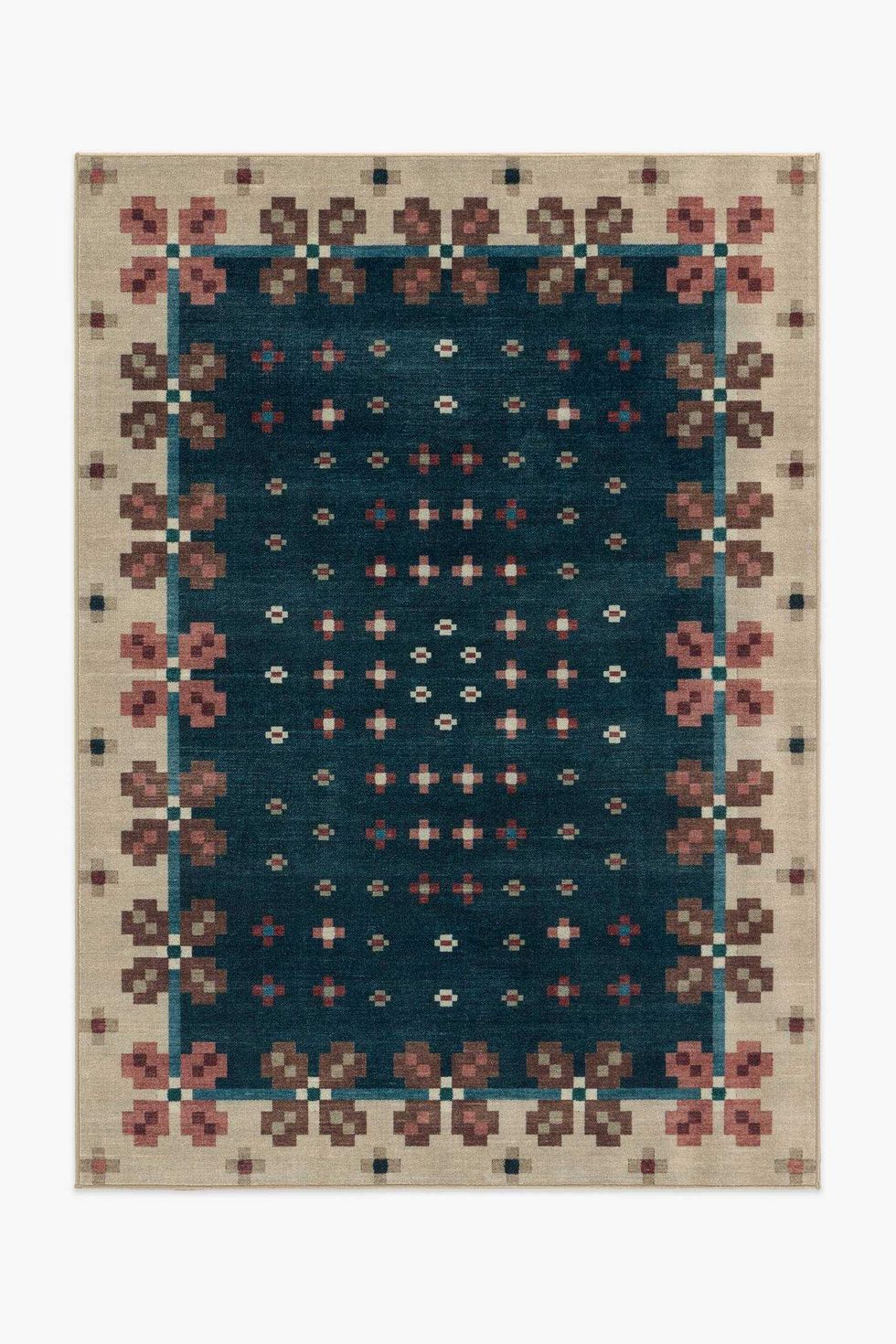 Ruggable Washable Scandi-Floral Clove Rug