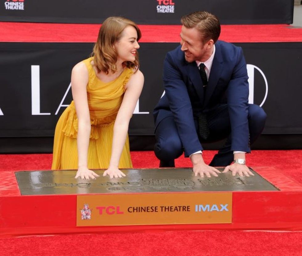 Ryan Gosling And Emma Stone Hand And Footprint Ceremony