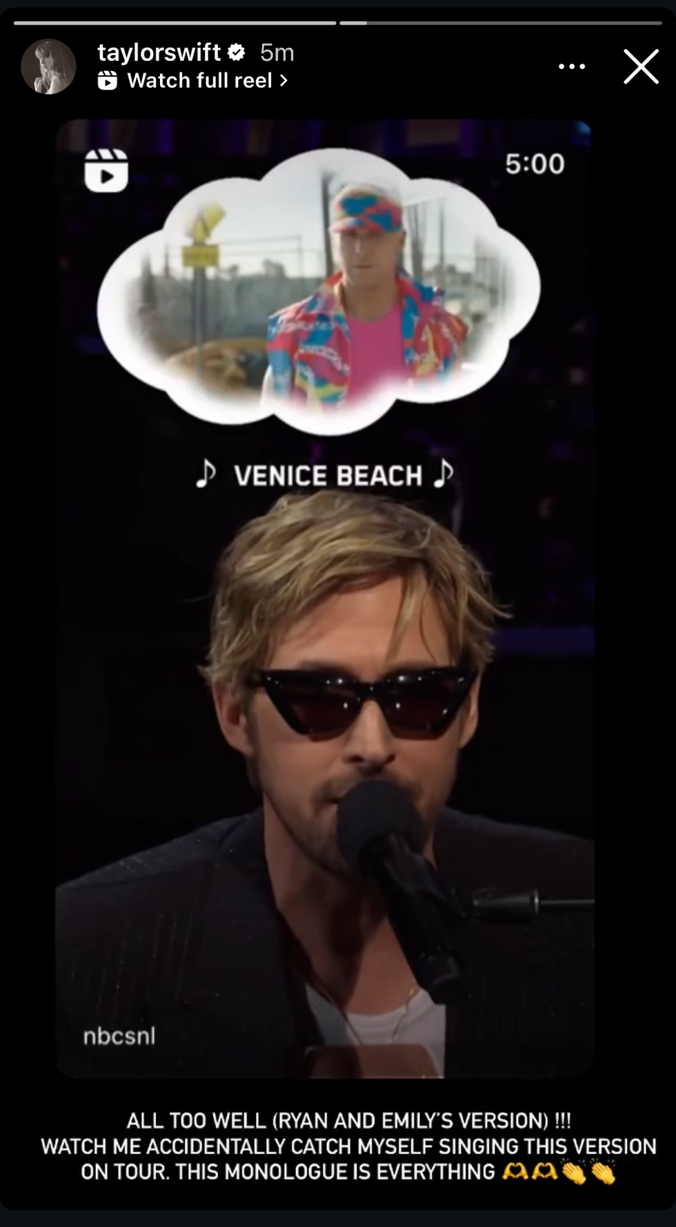 ryan gosling taylor swift all too well