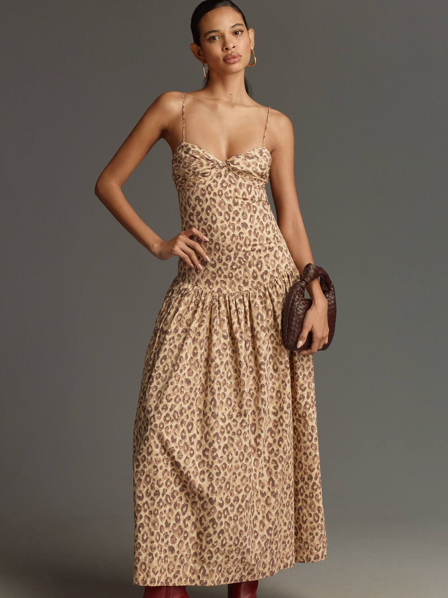 S/W/F Sleeveless Drop-Waist Maxi Dress