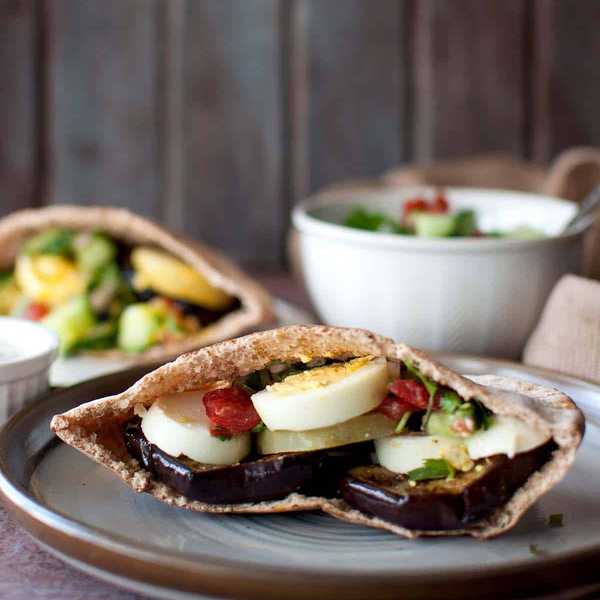 Sabichi With Eggs and Eggplant