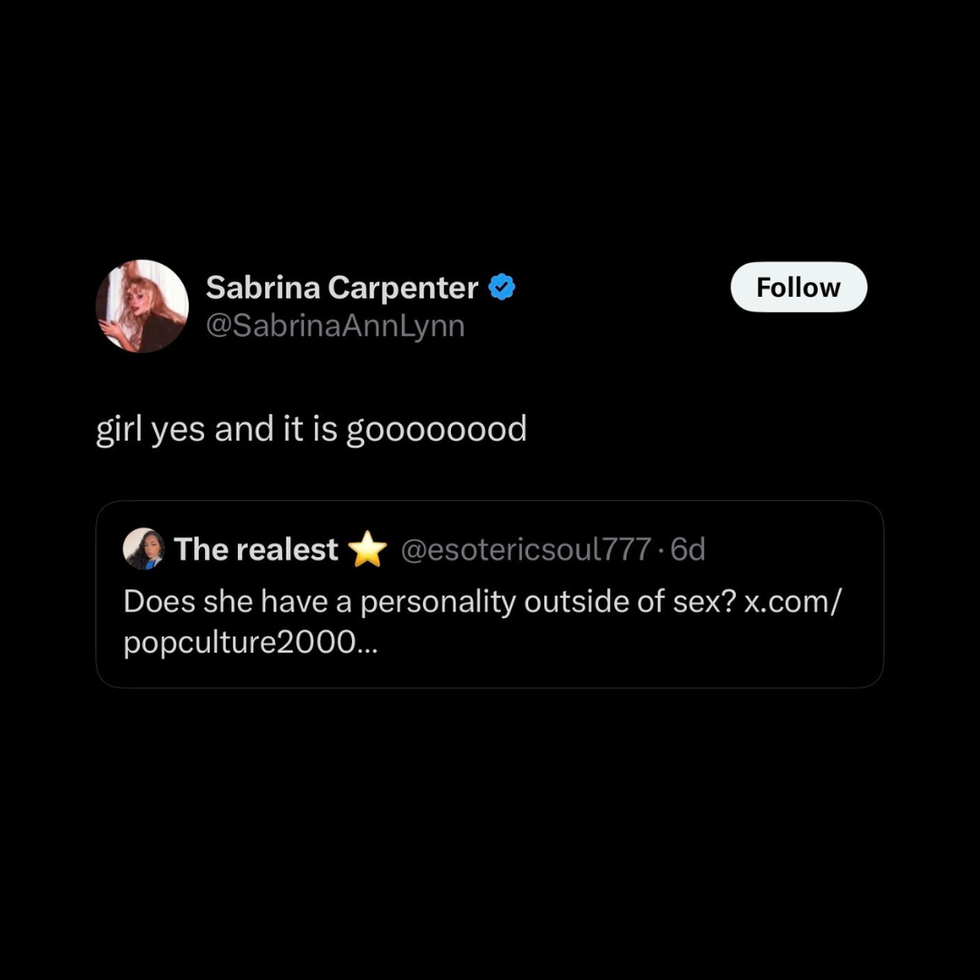 sabrina carpenter's response tweet