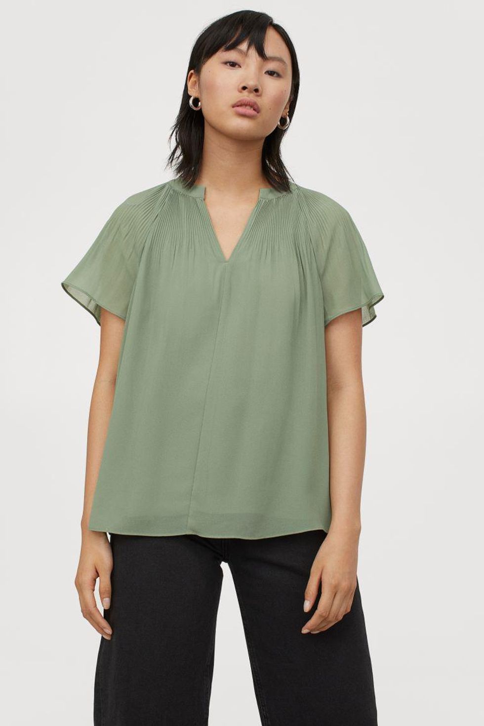 sage green cute summer tops