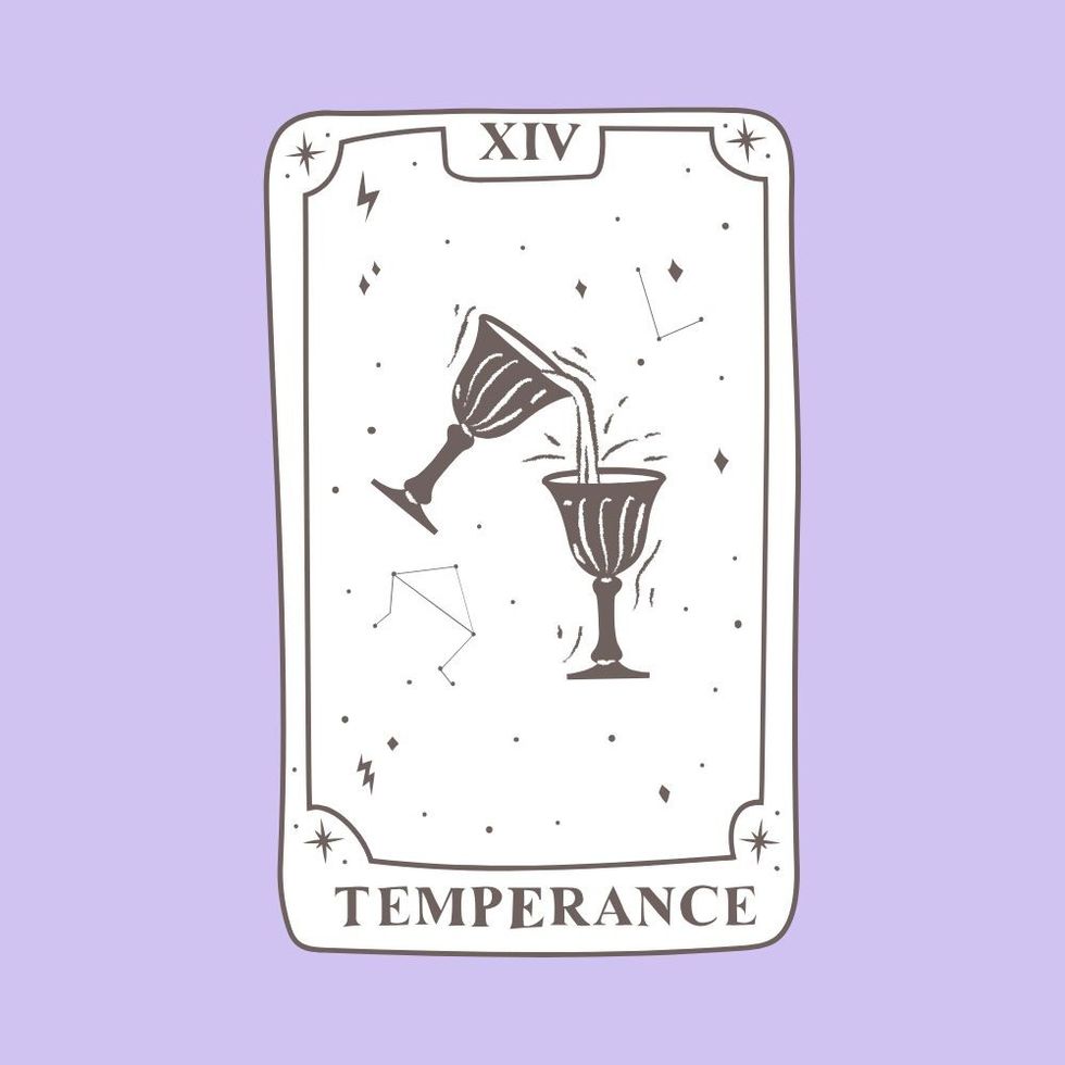 sagittarius "temperance" tarot card