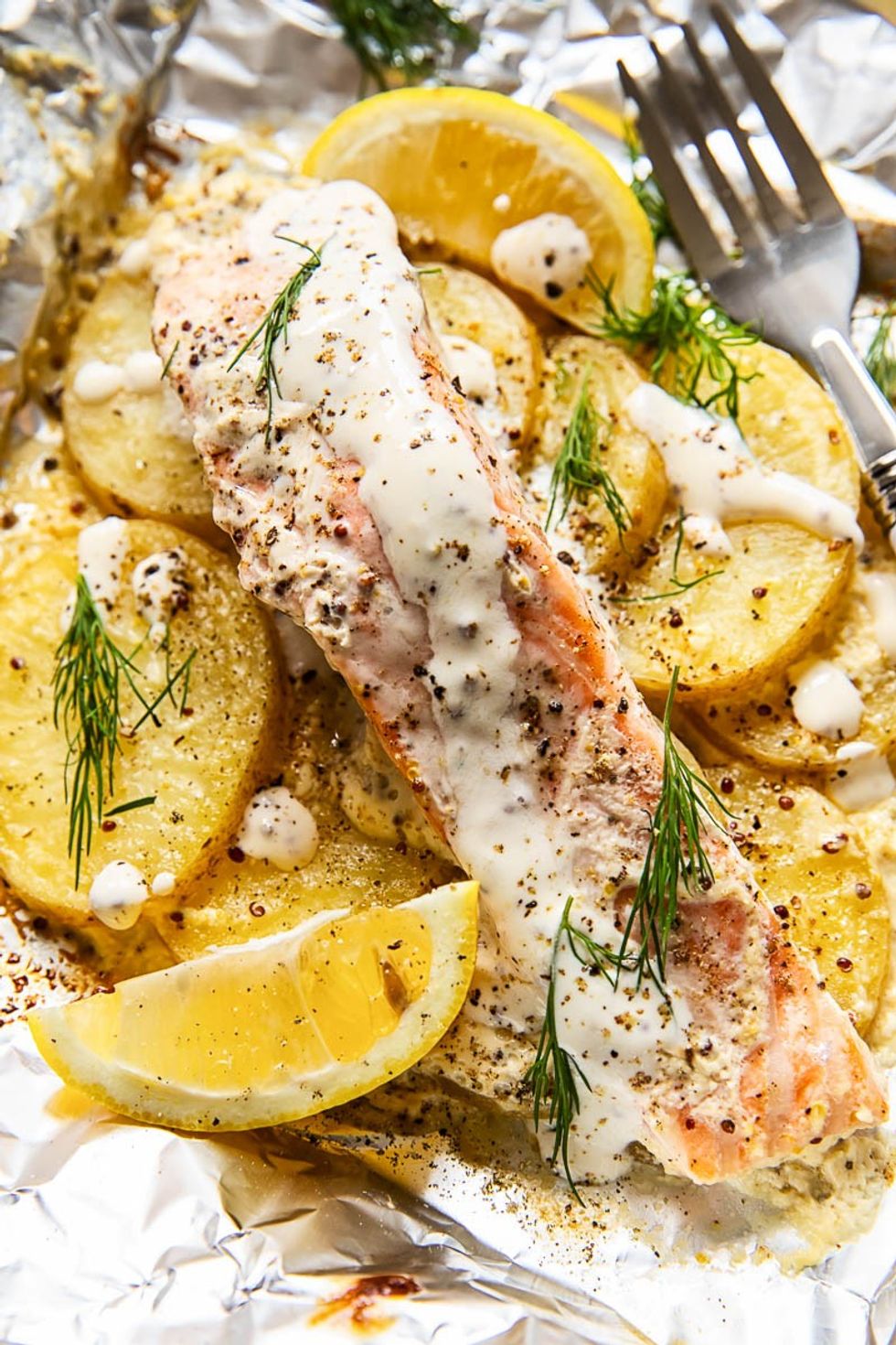 Salmon and Potatoes in Foil