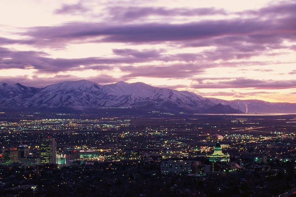 Salt Lake City, Utah at twilight