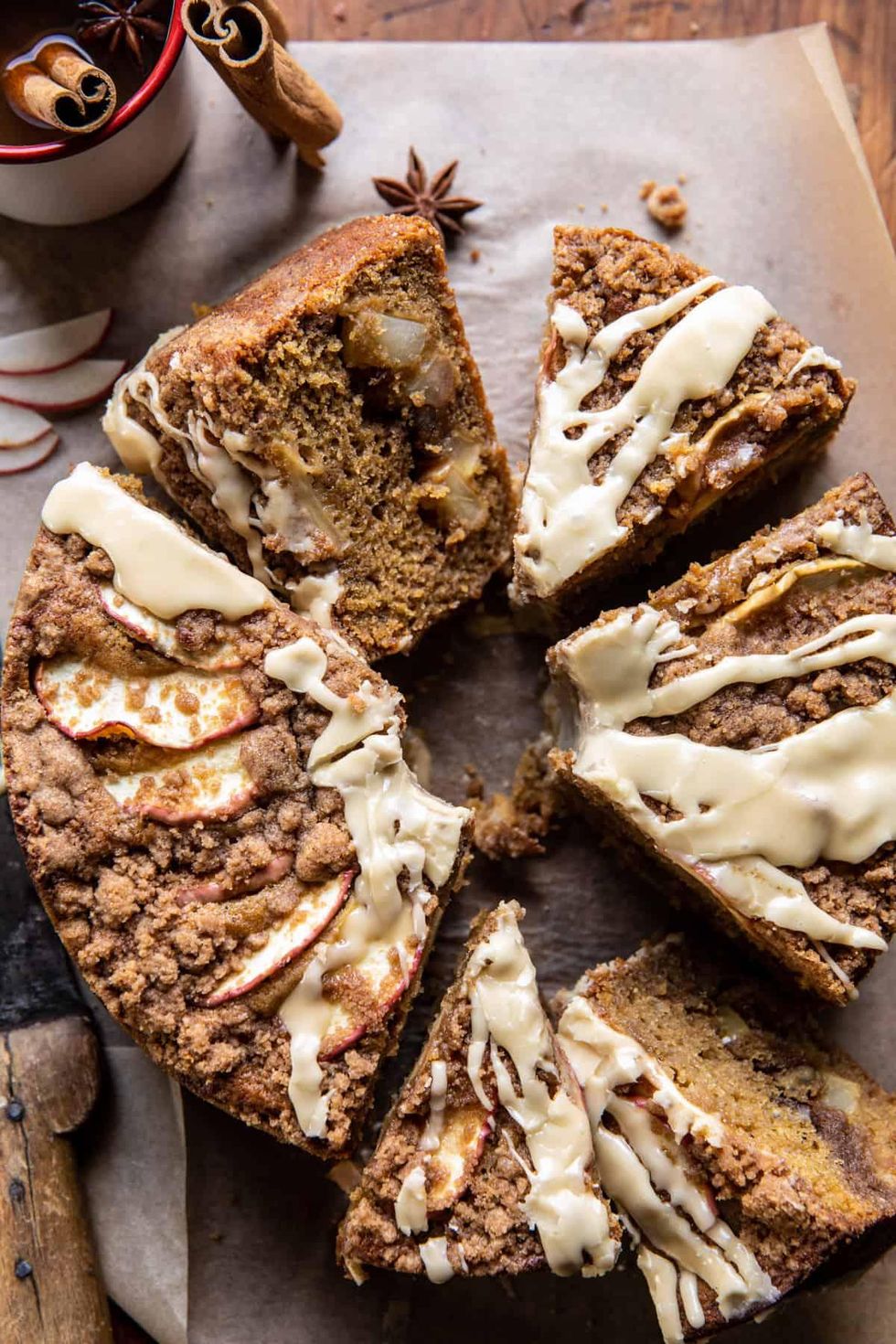 salted bourbon apple crunch coffee cake recipe