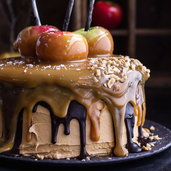 salted caramel apple snickers bar cake