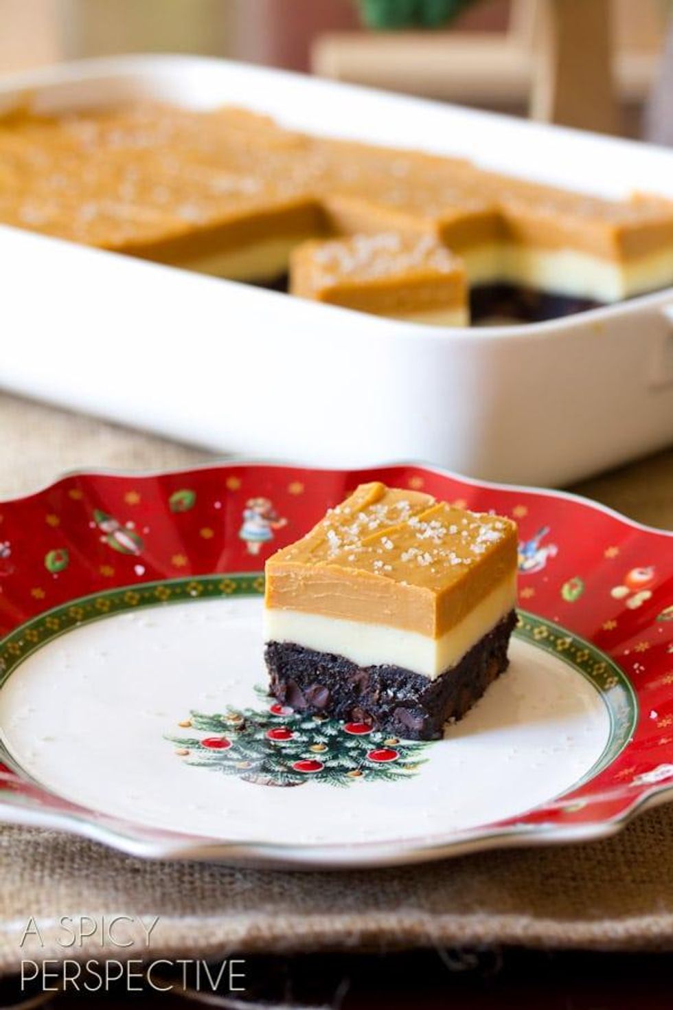 Salted Caramel Eggnog Brownies
