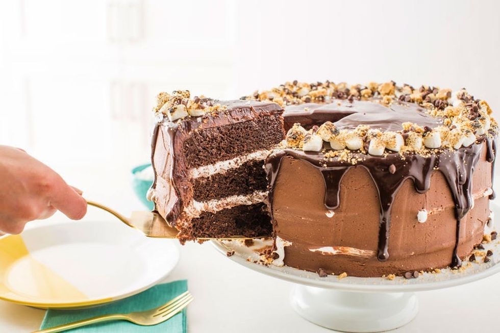 salted nutella s'mores cake