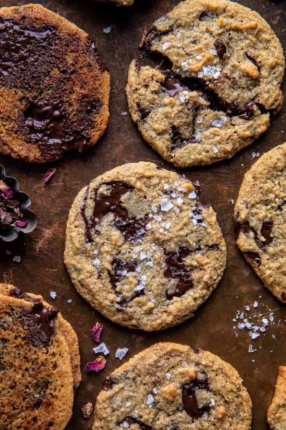 Salted Tahini Butter Chocolate Chip Cookies