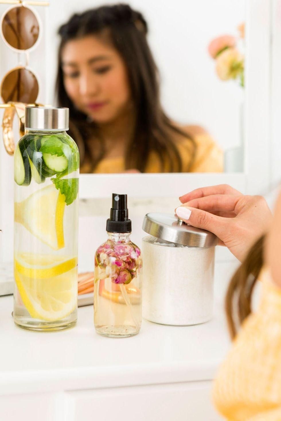 salts and face mist and spa water