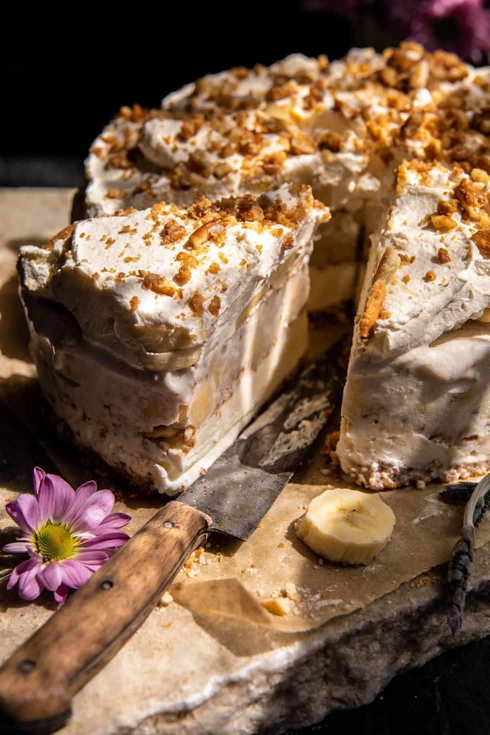 Salty Pretzel Banana Pudding Ice Cream Cake