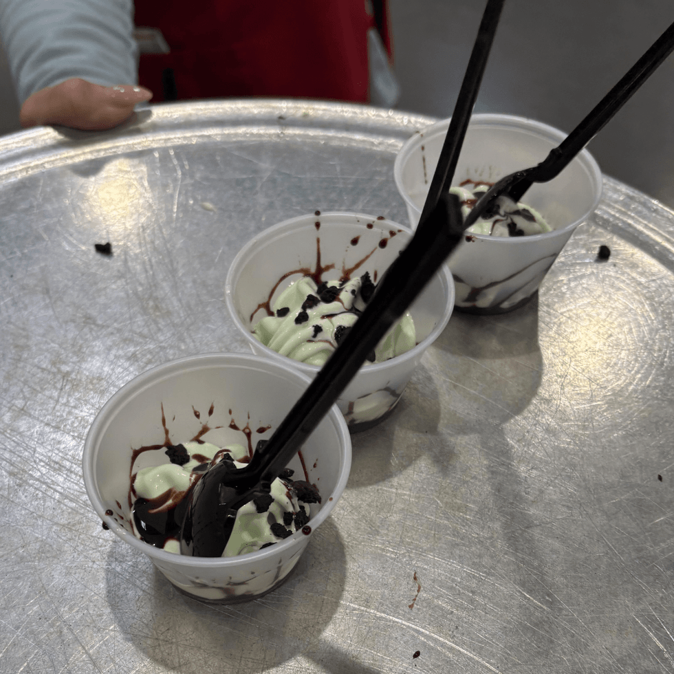 Samples of Costco's new Double Chocolate Mint Sundae