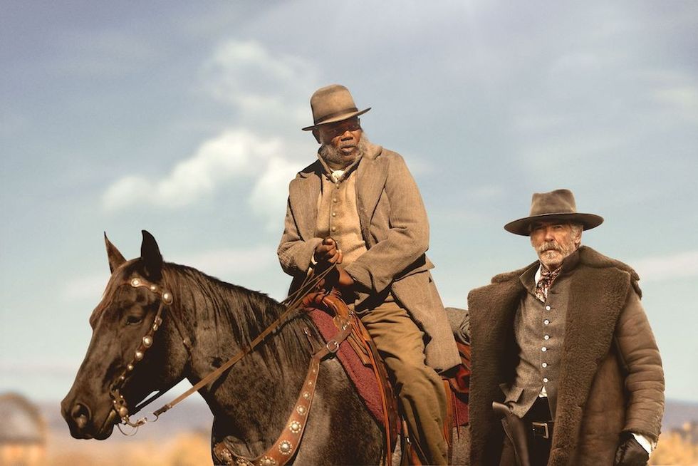 Samuel L. Jackson and Pierce Brosnan in The Unholy Trinity