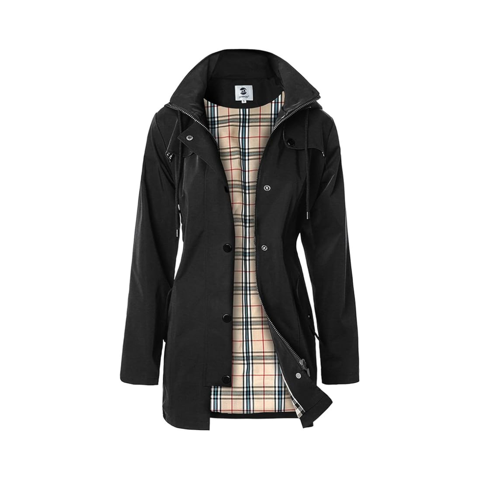 SaphiRose Women's Long Hooded Rain Jacket