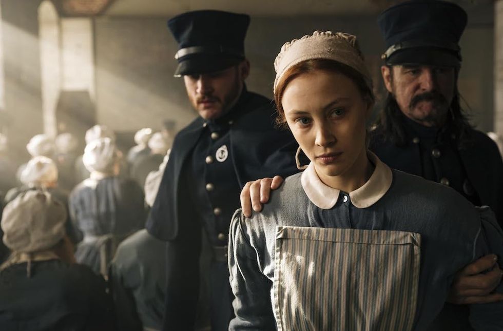 Sarah Gadon, Jonathan Koensgen, and John Tench in 'Alias Grace'