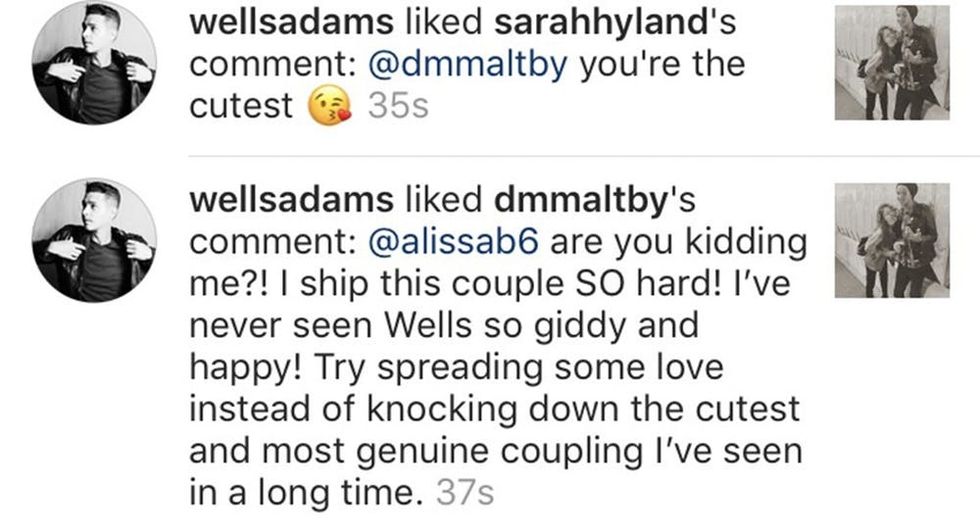Sarah Hyland and Wells Adams _ Danielle Maltby comment