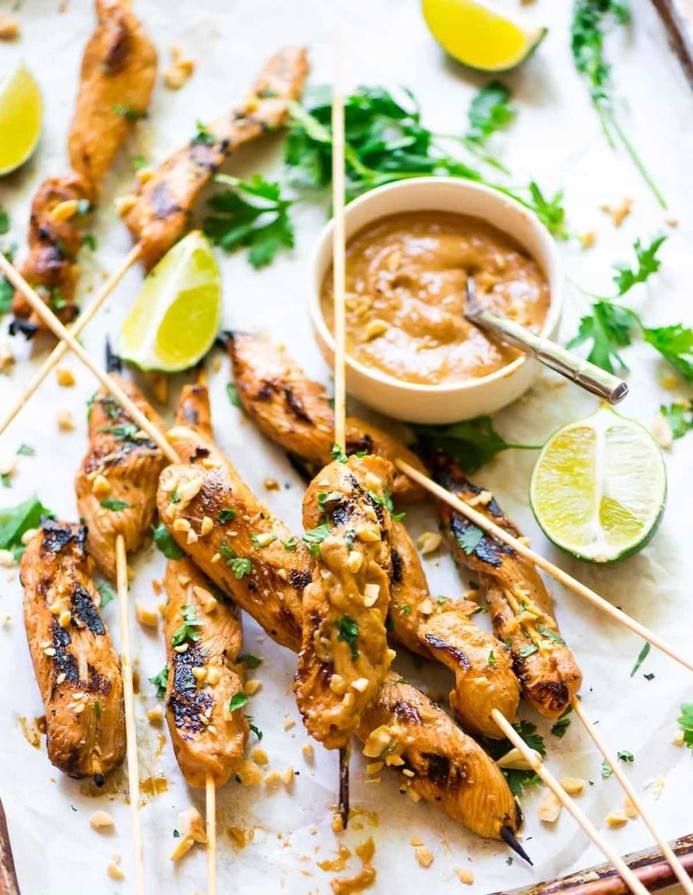 Satay Chicken With Peanut Dipping Sauce