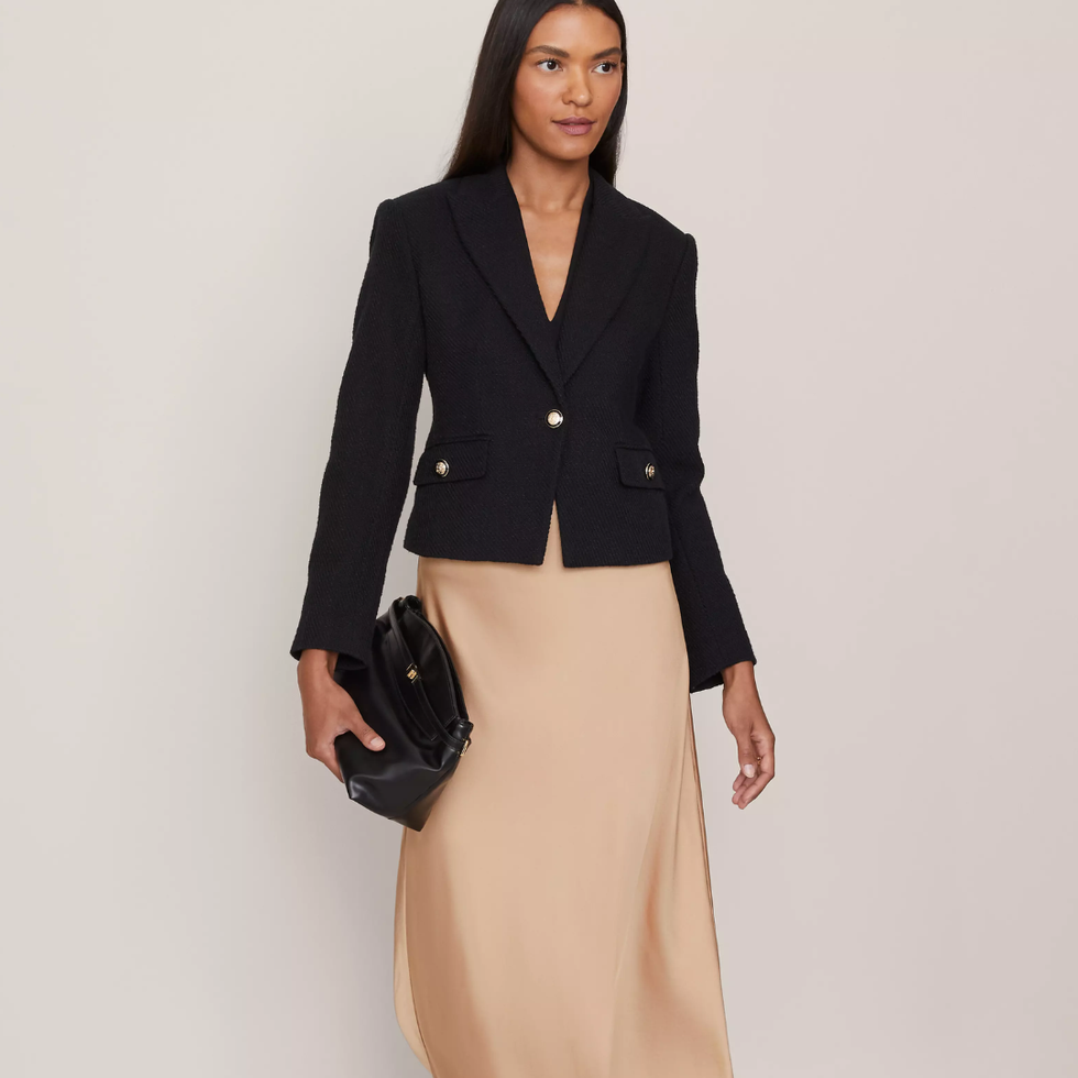Satin Bias Midi Slip Skirt