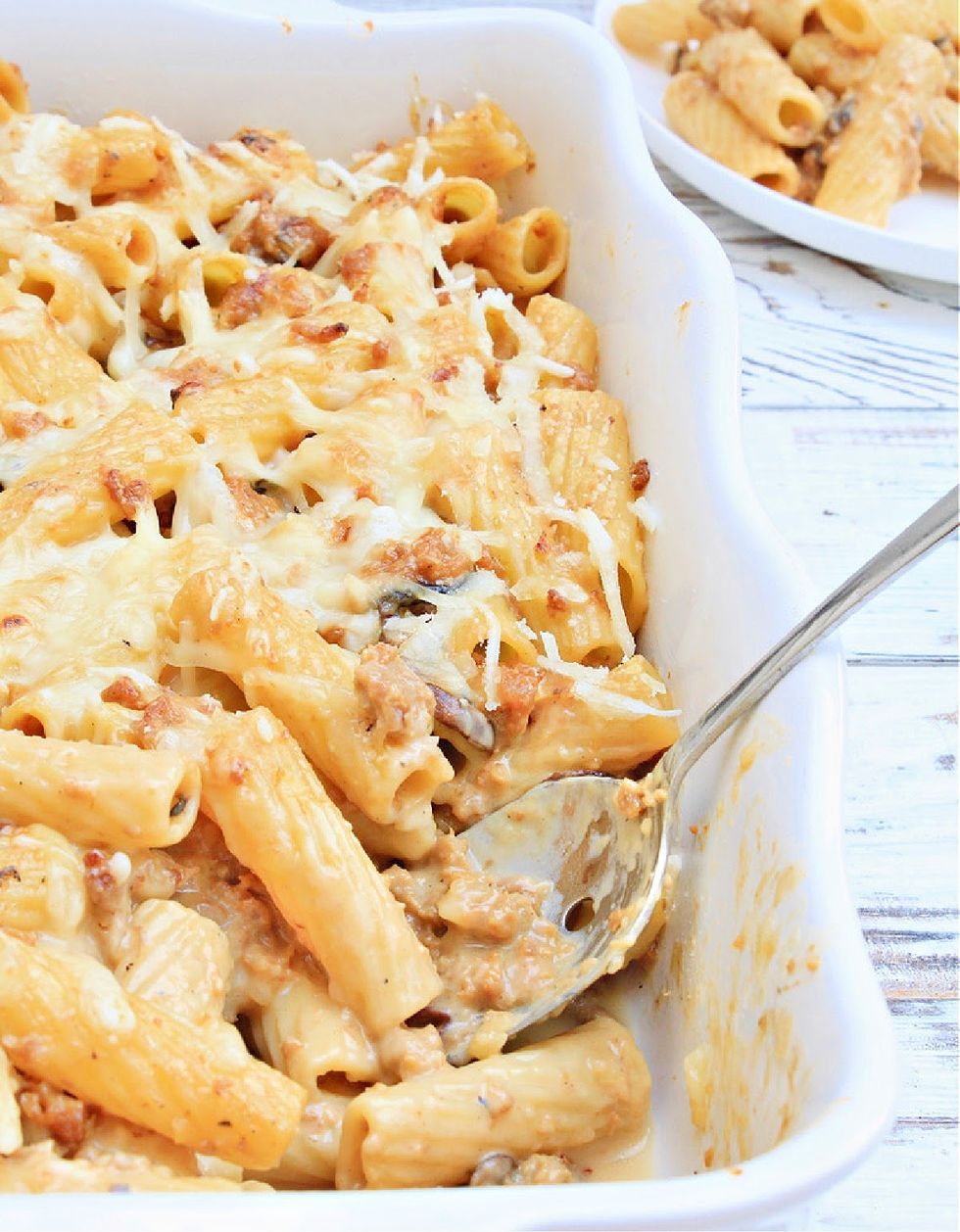 Sausage and Mushroom Pasta Bake