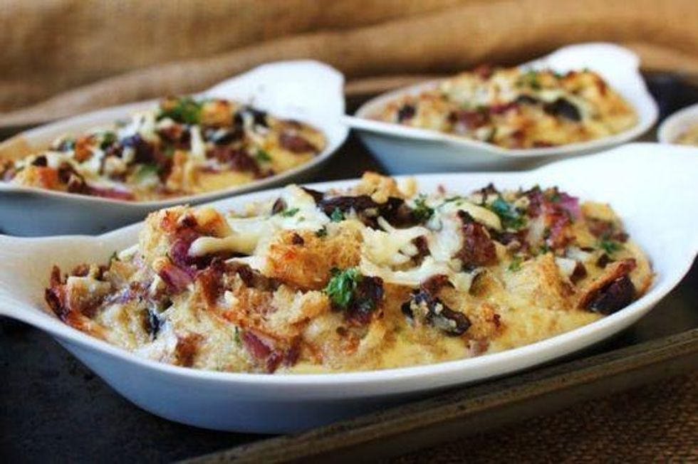 Sausage and Mushroom Strata