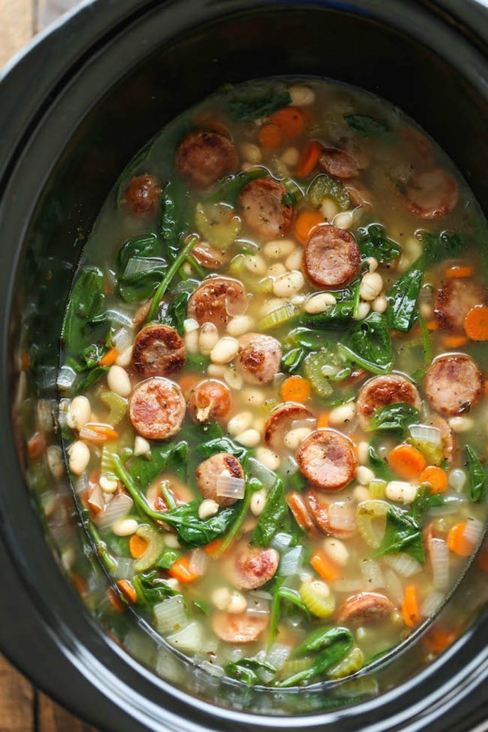 Sausage, Spinach, and White Bean Soup