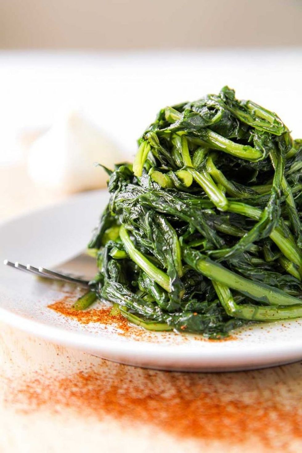 Saut\u00e9ed Dandelion Greens