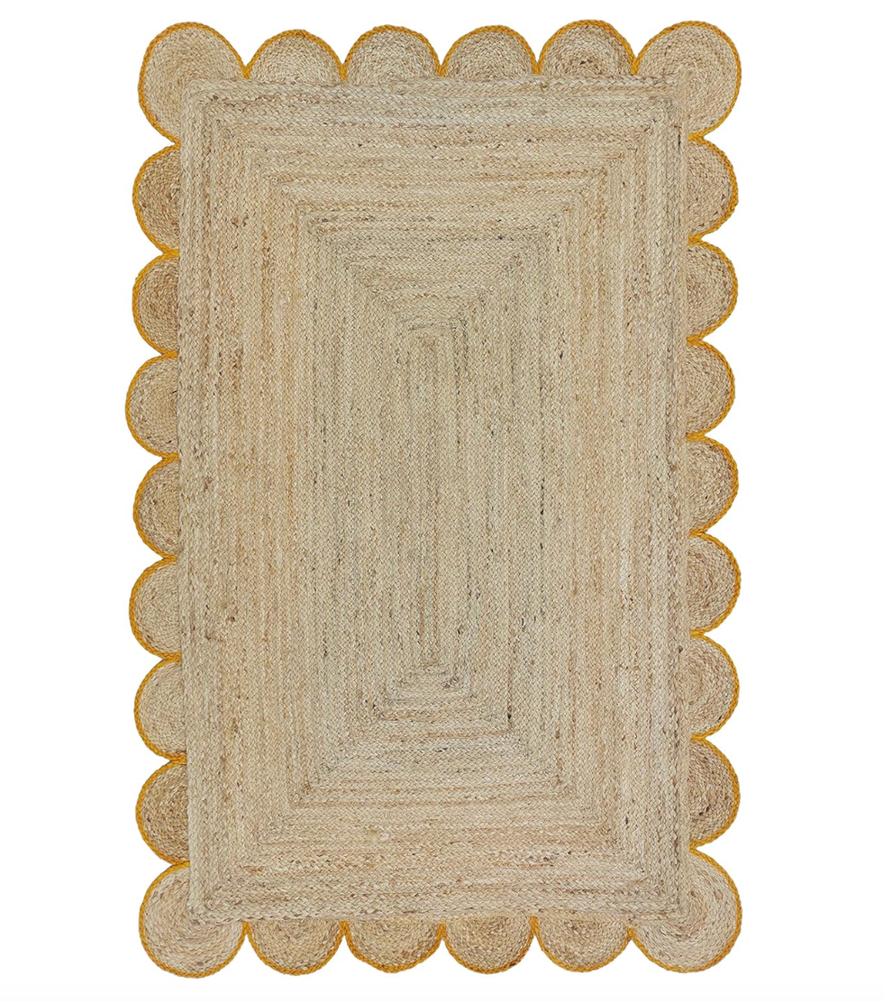 scallop jute rug