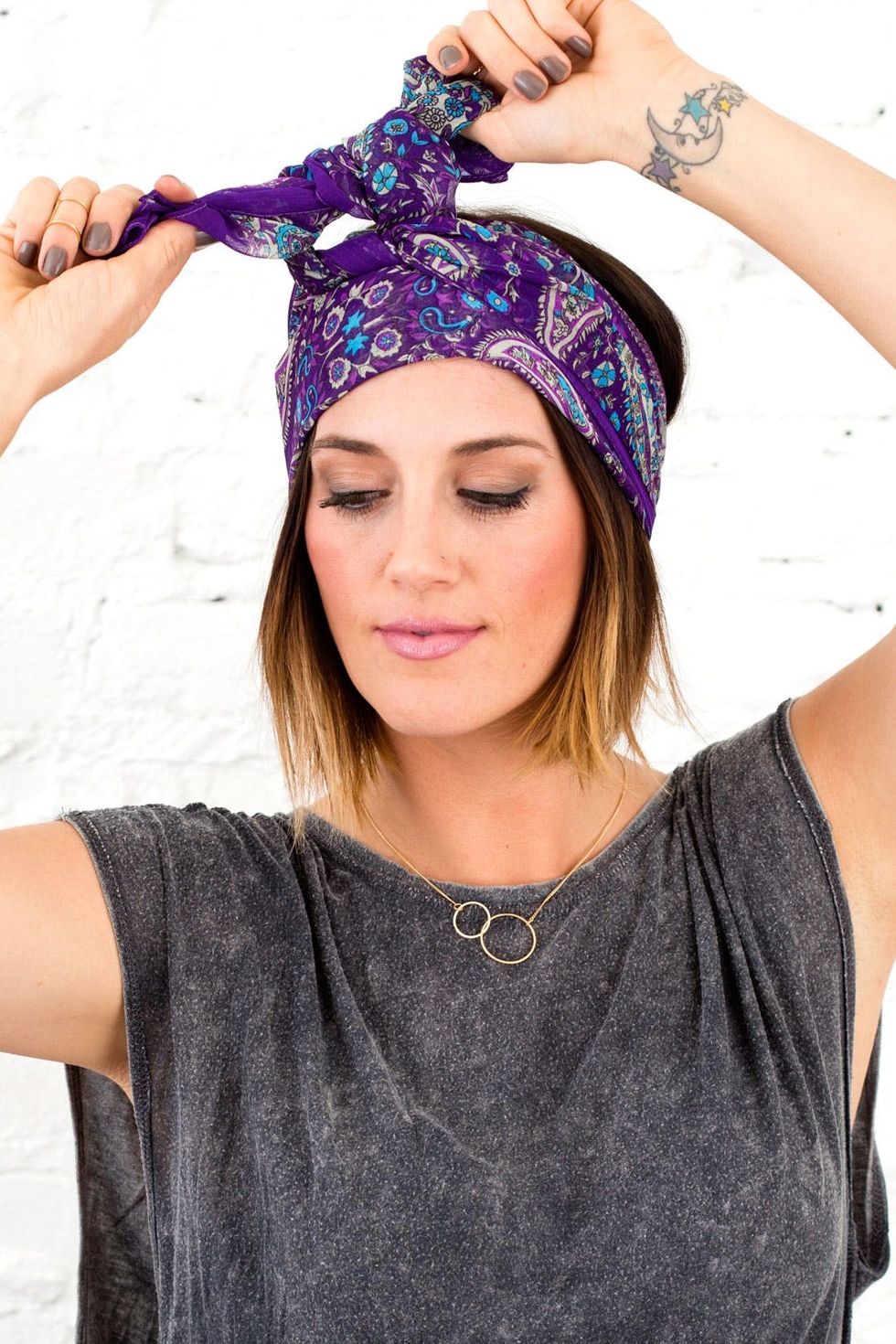 4 Ways to Wear a Scarf on Your Head This Spring Brit + Co
