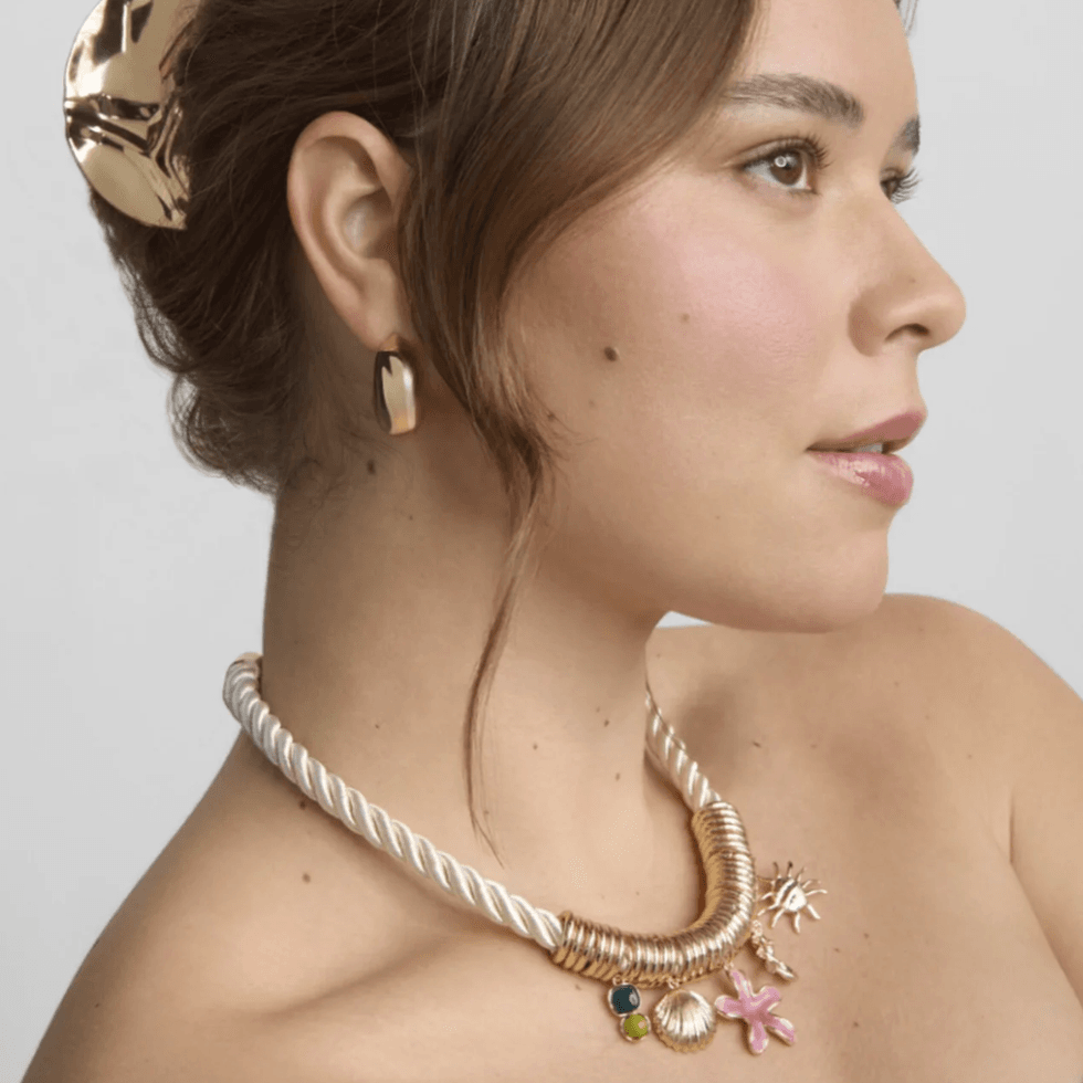 Scoop Gold Tone Seaside Charm Necklace