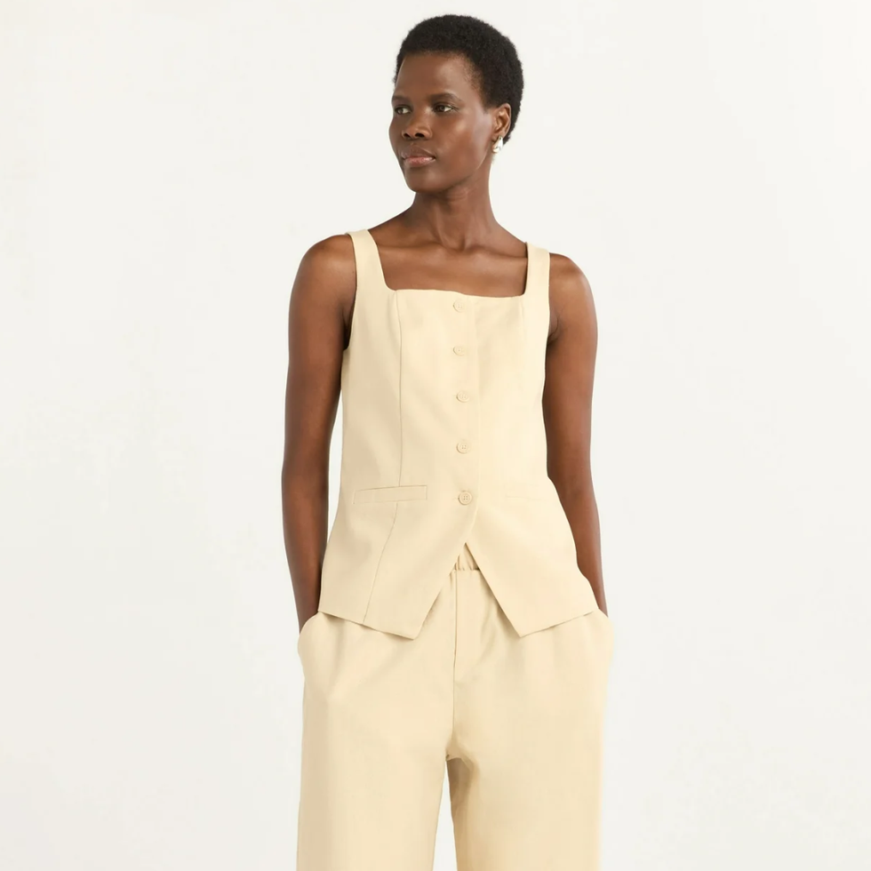 Scoop Linen Blend Longline Vest