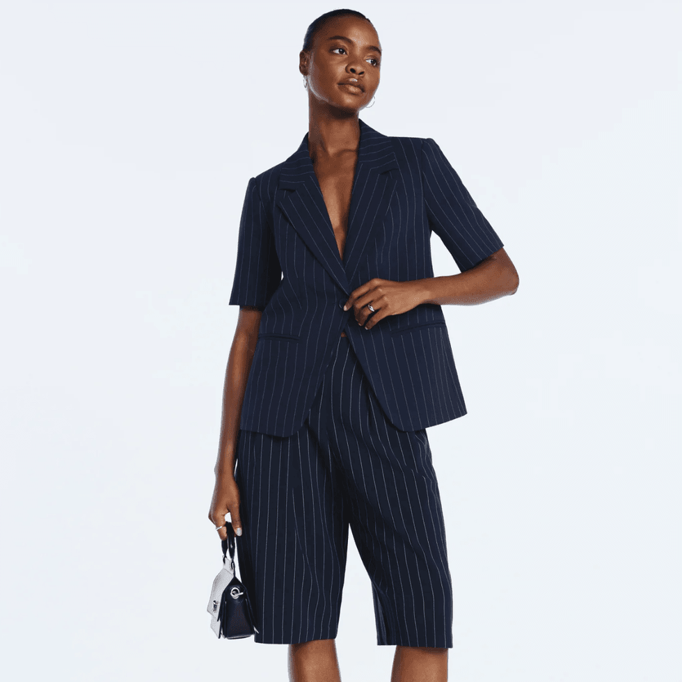 Scoop Pleated Culotte Pinstripe Pants